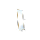 70" Gold Aluminum Freestanding And Wall Mounted Framed Full Length Mirror - HomeRoots - Flyclothing LLC
