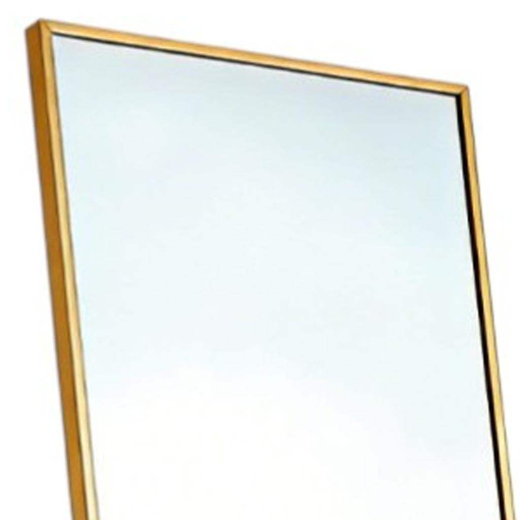 70" Gold Aluminum Freestanding And Wall Mounted Framed Full Length Mirror - HomeRoots - Flyclothing LLC