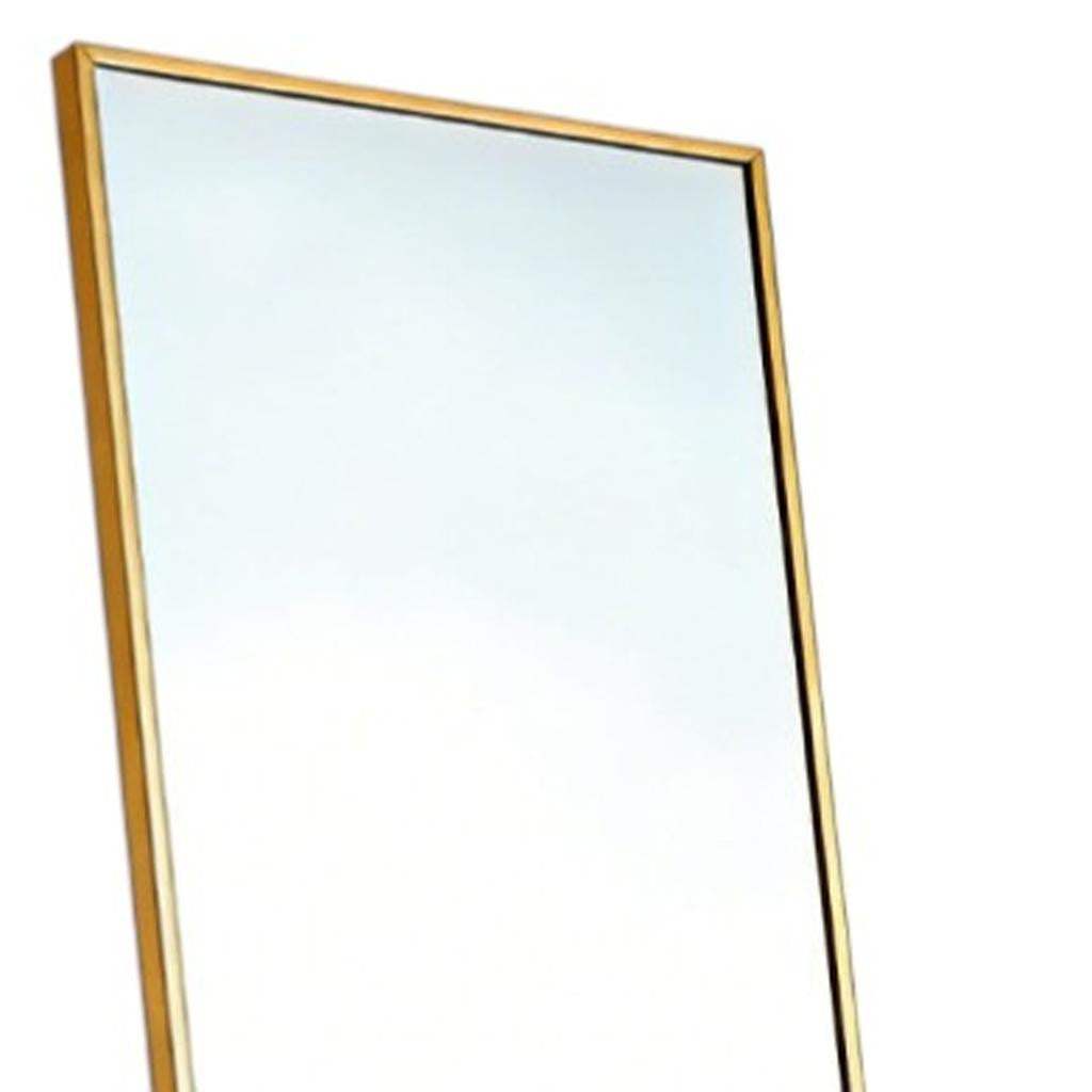 70" Gold Aluminum Freestanding And Wall Mounted Framed Full Length Mirror - HomeRoots - Flyclothing LLC