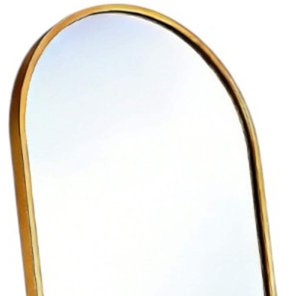 70" Gold Aluminum Arch Freestanding And Wall Mounted Framed Full Length Mirror - HomeRoots - Flyclothing LLC