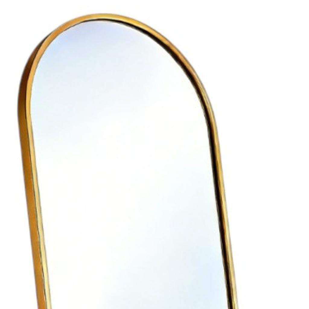 70" Gold Aluminum Arch Freestanding And Wall Mounted Framed Full Length Mirror - HomeRoots - Flyclothing LLC