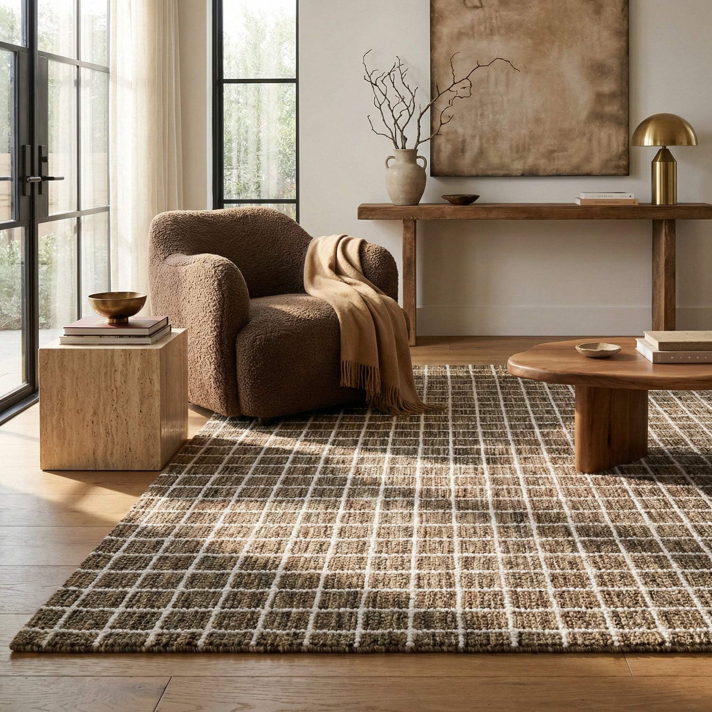 10' X 14' Brown And Gray Geometric Area Rug - HomeRoots - Flyclothing LLC
