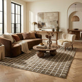 10' X 14' Brown And Gray Geometric Area Rug - HomeRoots - Flyclothing LLC