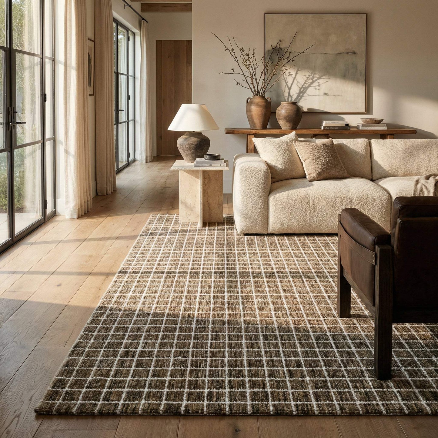 10' X 14' Brown And Gray Geometric Area Rug - HomeRoots - Flyclothing LLC