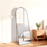56" Black Aluminum Arch Freestanding And Wall Mounted Framed Full Length Mirror - HomeRoots - Flyclothing LLC