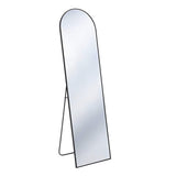 56" Black Aluminum Arch Freestanding And Wall Mounted Framed Full Length Mirror - HomeRoots - Flyclothing LLC