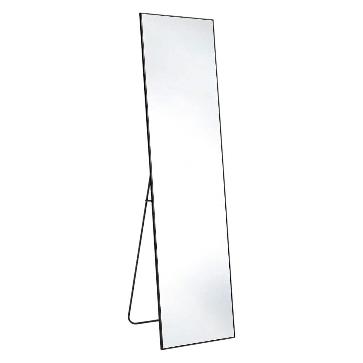 56" Black Aluminum Freestanding And Wall Mounted Framed Full Length Mirror - HomeRoots - Flyclothing LLC