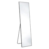 56" Black Aluminum Freestanding And Wall Mounted Framed Full Length Mirror - HomeRoots - Flyclothing LLC