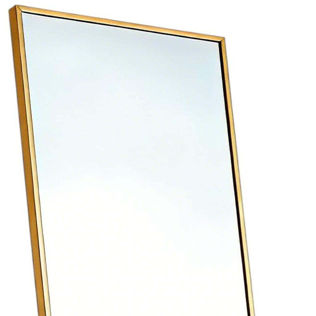 56" Gold Aluminum Freestanding And Wall Mounted Framed Full Length Mirror - HomeRoots - Flyclothing LLC