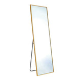 56" Gold Aluminum Freestanding And Wall Mounted Framed Full Length Mirror - HomeRoots - Flyclothing LLC