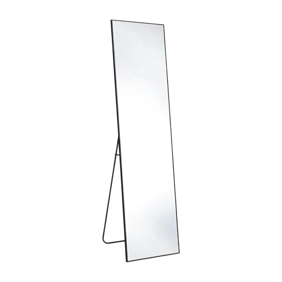 55" Black Aluminum Wall Mount Leaning Or Freestanding Framed Full Length Mirror - HomeRoots - Flyclothing LLC