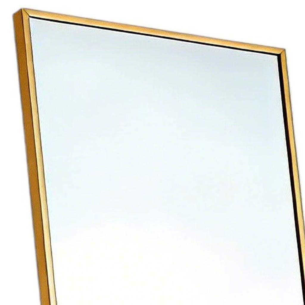 55" Gold Aluminum Freestanding And Wall Mounted Framed Full Length Mirror - HomeRoots - Flyclothing LLC