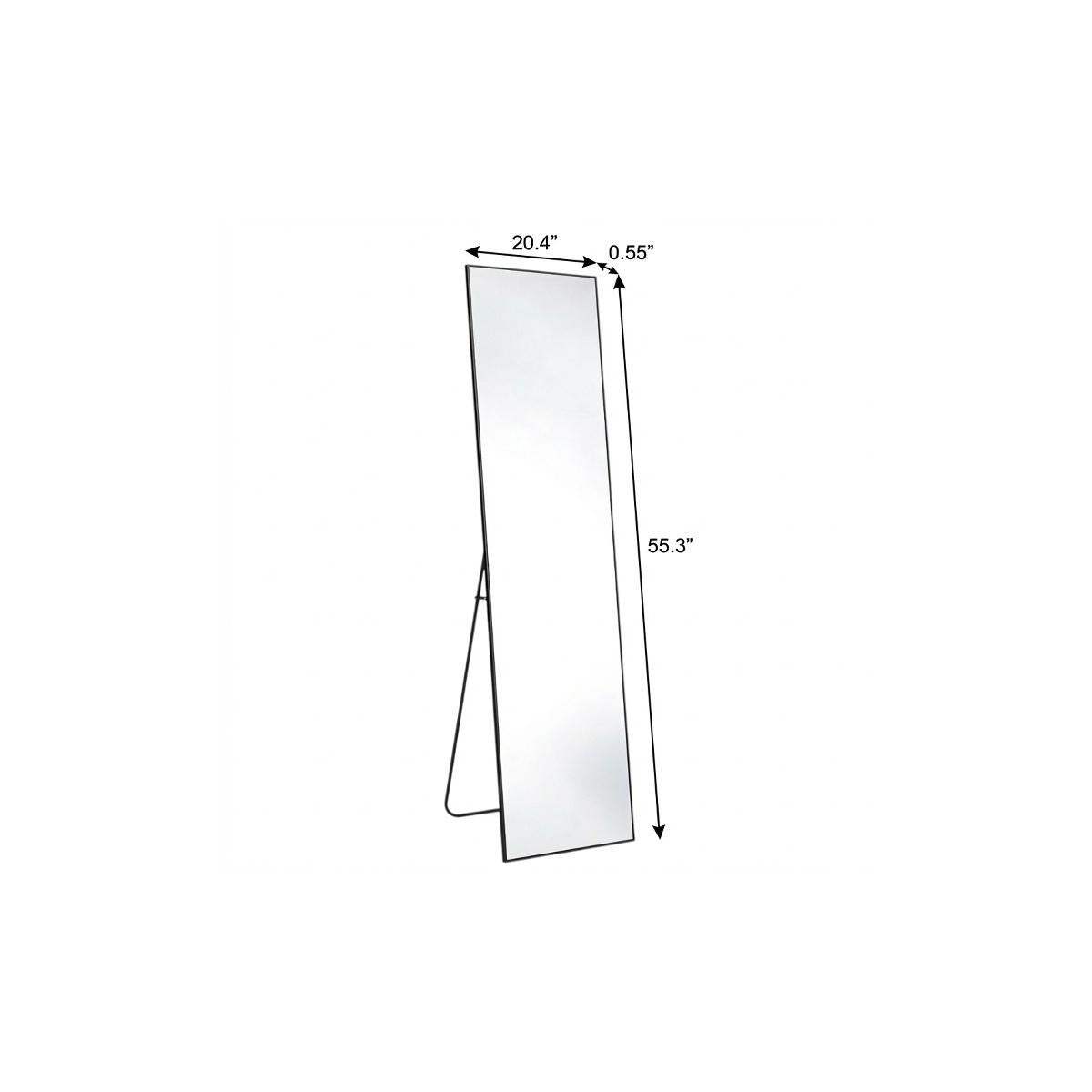 55" Black Aluminum Freestanding And Wall Mounted Framed Full Length Mirror - HomeRoots - Flyclothing LLC