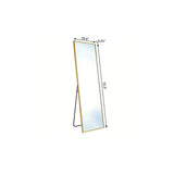 55" Gold Aluminum Freestanding And Wall Mounted Framed Full Length Mirror - HomeRoots - Flyclothing LLC