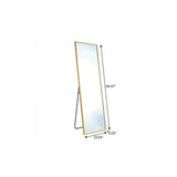 64" Gold Aluminum Freestanding And Wall Mounted Framed Full Length Mirror - HomeRoots - Flyclothing LLC