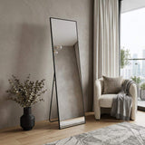 67" Black Aluminum Freestanding And Wall Mounted Framed Full Length Mirror - HomeRoots - Flyclothing LLC