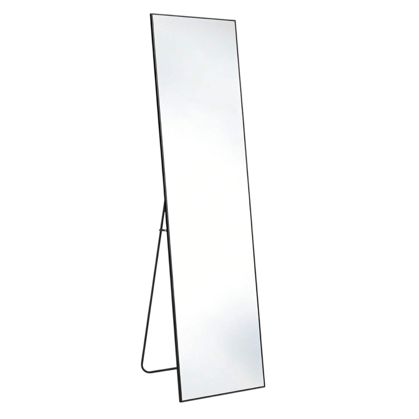 67" Black Aluminum Freestanding And Wall Mounted Framed Full Length Mirror - HomeRoots - Flyclothing LLC
