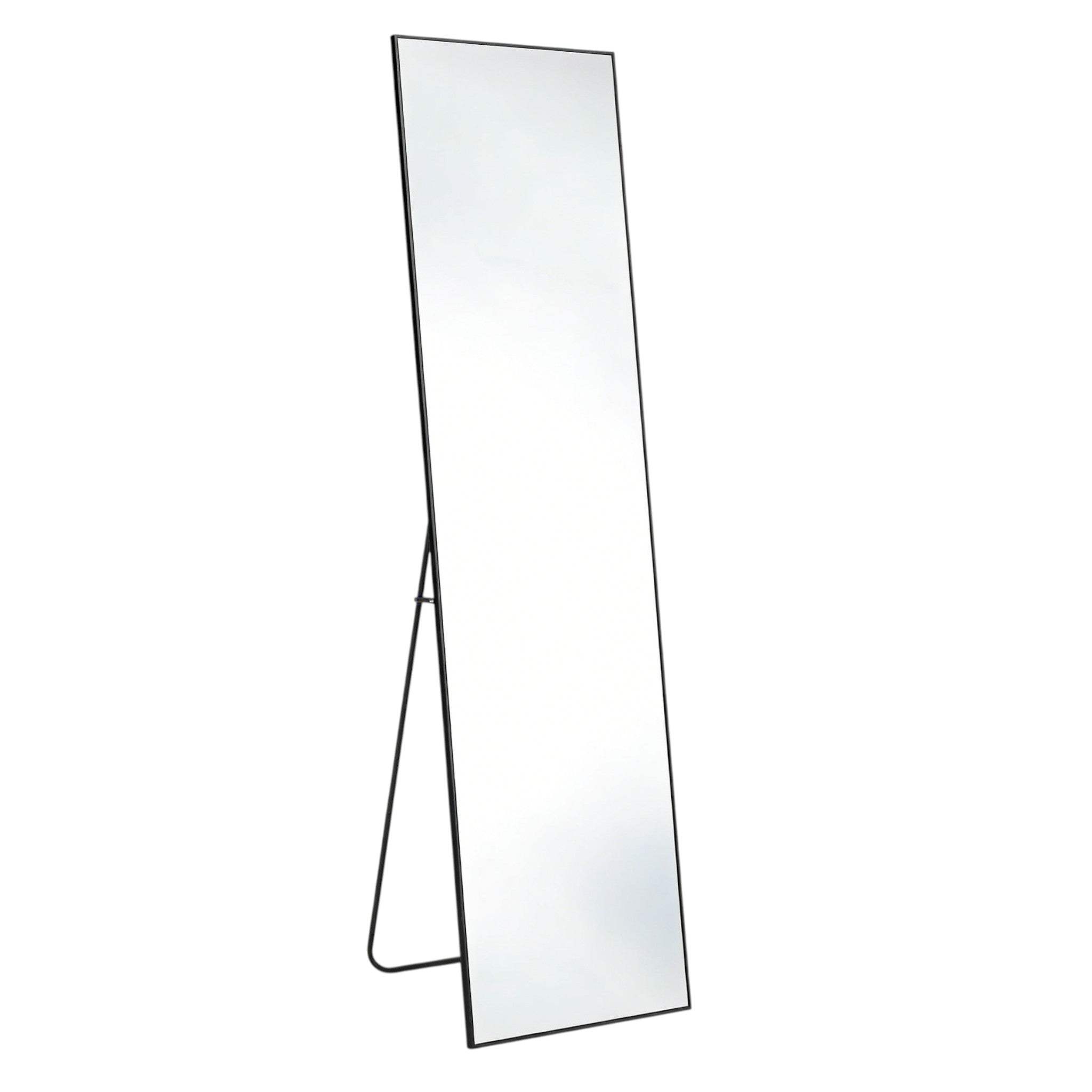 67" Black Aluminum Freestanding And Wall Mounted Framed Full Length Mirror - HomeRoots - Flyclothing LLC
