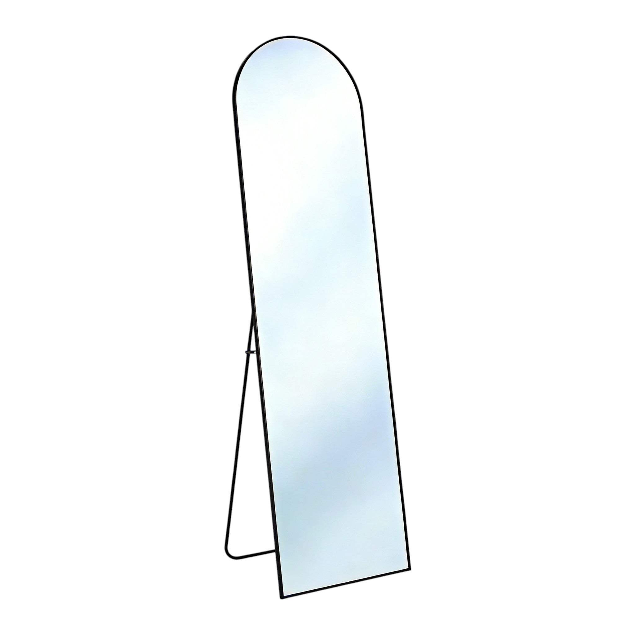 55" Black Aluminum Arch Freestanding And Wall Mounted Framed Full Length Mirror - HomeRoots - Flyclothing LLC