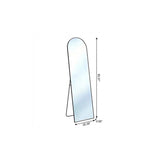 55" Black Aluminum Arch Freestanding And Wall Mounted Framed Full Length Mirror - HomeRoots - Flyclothing LLC