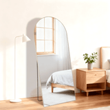 55" Gold Aluminum Arch Freestanding And Wall Mounted Framed Full Length Mirror - HomeRoots - Flyclothing LLC