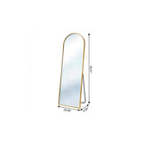 55" Gold Aluminum Arch Freestanding And Wall Mounted Framed Full Length Mirror - HomeRoots - Flyclothing LLC