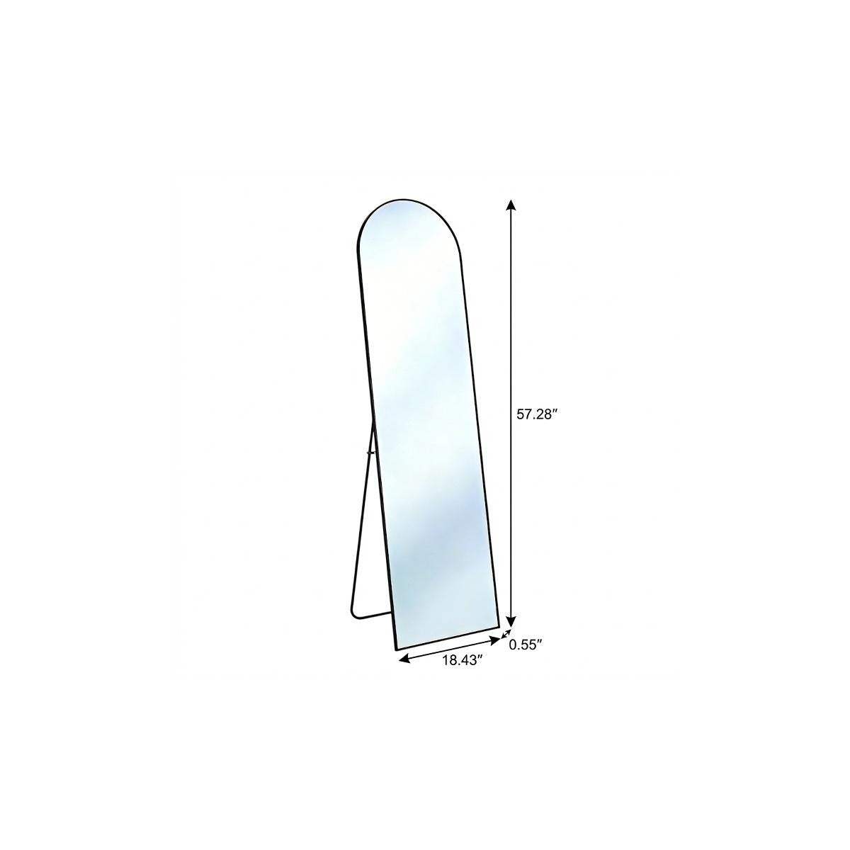 57" Black Aluminum Arch Freestanding And Wall Mounted Framed Full Length Mirror - HomeRoots - Flyclothing LLC