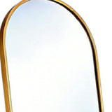 57" Gold Aluminum Arch Freestanding And Wall Mounted Framed Full Length Mirror - HomeRoots - Flyclothing LLC
