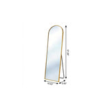 57" Gold Aluminum Arch Freestanding And Wall Mounted Framed Full Length Mirror - HomeRoots - Flyclothing LLC
