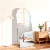 57" Gold Aluminum Arch Freestanding And Wall Mounted Framed Full Length Mirror - HomeRoots - Flyclothing LLC