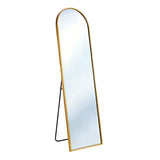64" Gold Aluminum Arch Freestanding And Wall Mounted Framed Full Length Mirror - HomeRoots - Flyclothing LLC