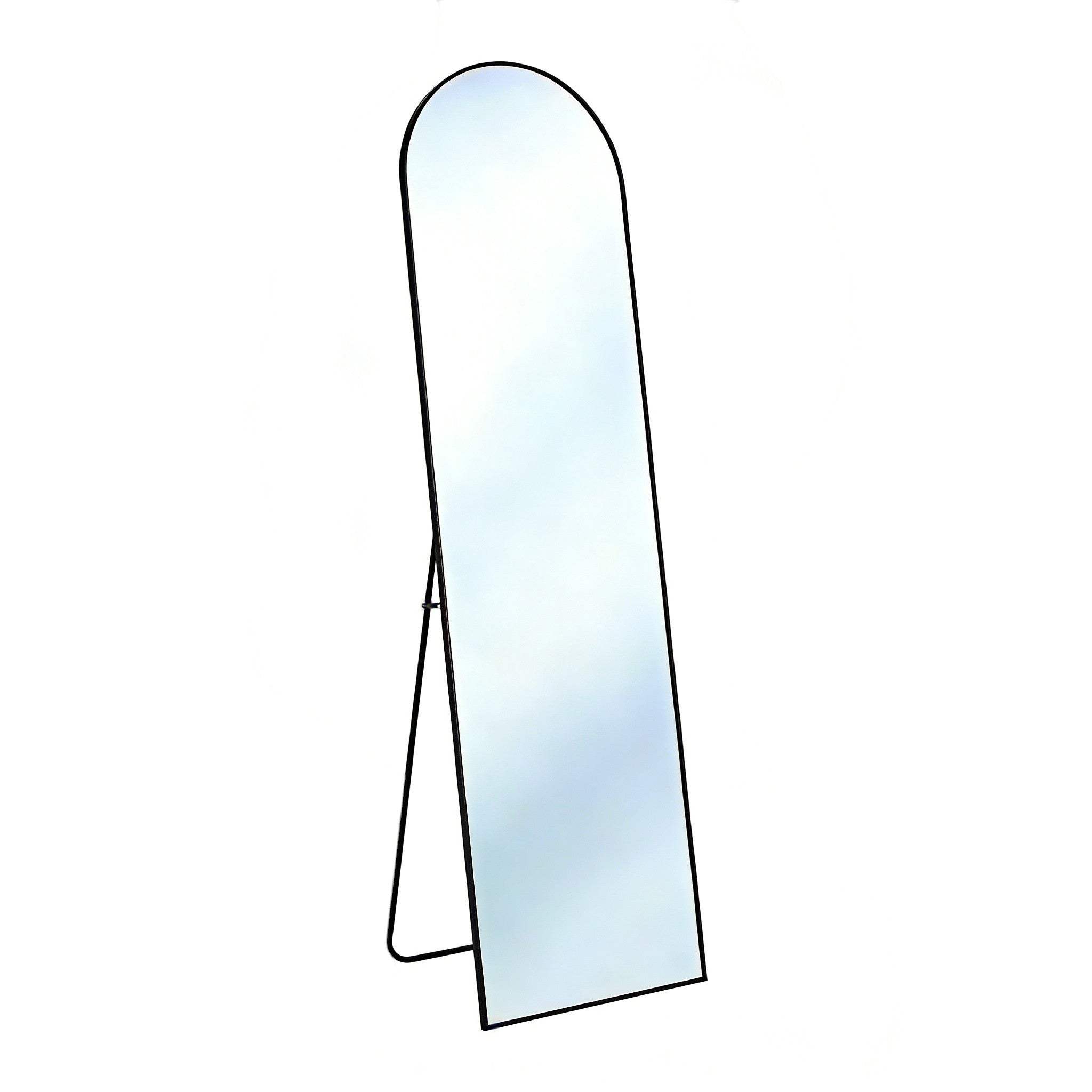 66" Black Aluminum Arch Freestanding And Wall Mounted Framed Full Length Mirror - HomeRoots - Flyclothing LLC