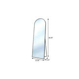 66" Black Aluminum Arch Freestanding And Wall Mounted Framed Full Length Mirror - HomeRoots - Flyclothing LLC