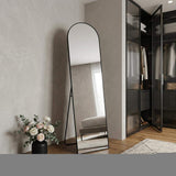 66" Black Aluminum Arch Freestanding And Wall Mounted Framed Full Length Mirror - HomeRoots - Flyclothing LLC