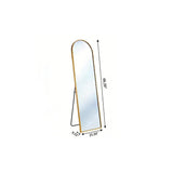 66" Gold Aluminum Arch Wall Mounted And Freestanding Framed Full Length Mirror - HomeRoots - Flyclothing LLC