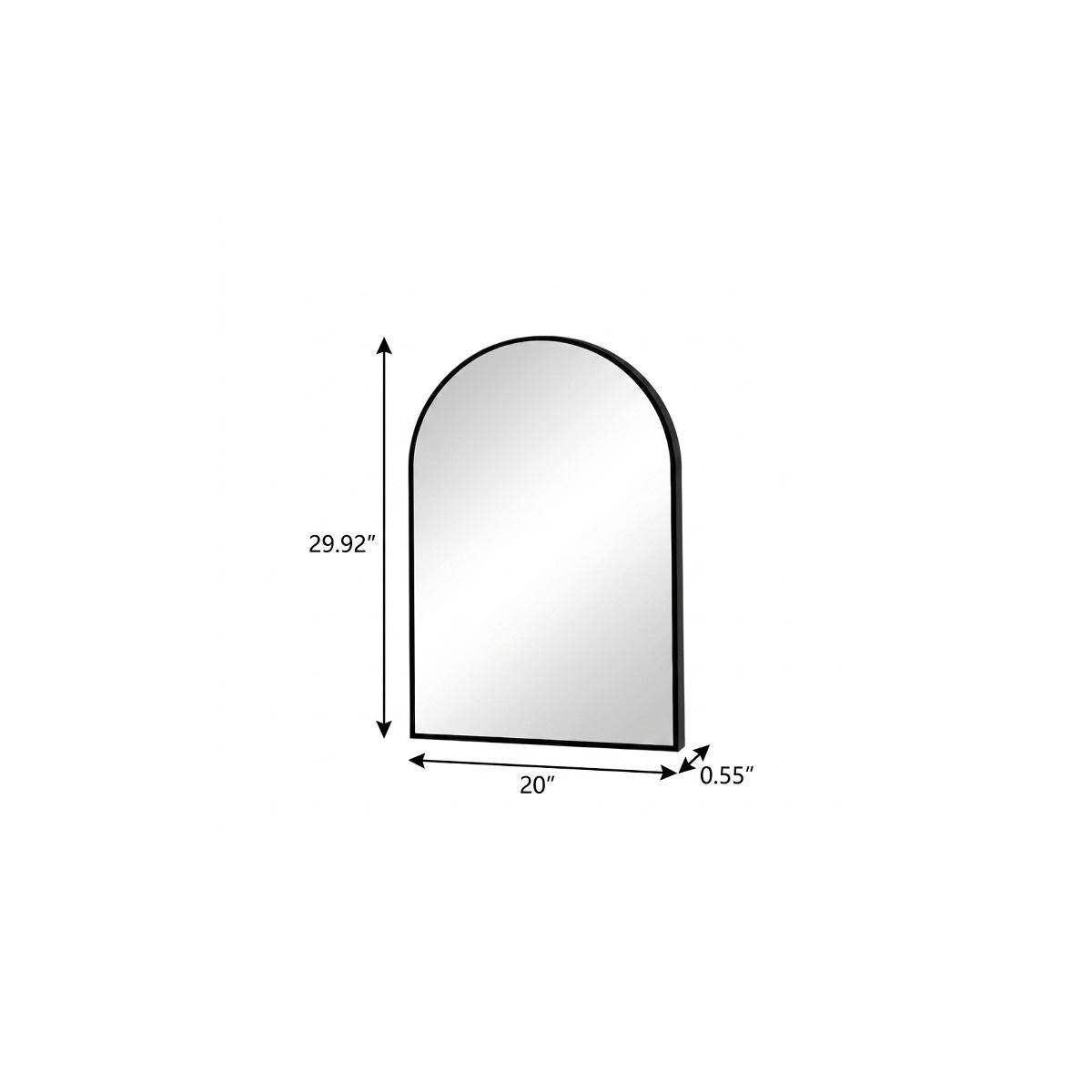 30" Black Aluminum Arch Framed Anti Fog Accent Mirror - HomeRoots - Flyclothing LLC