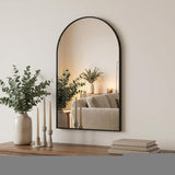 30" Black Aluminum Arch Framed Anti Fog Accent Mirror - HomeRoots - Flyclothing LLC