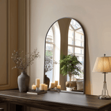 30" Black Aluminum Arch Framed Anti Fog Accent Mirror - HomeRoots - Flyclothing LLC