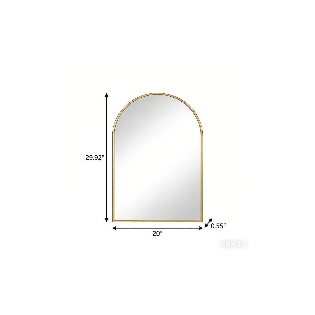 30" Gold Aluminum Arch Framed Anti Fog Accent Mirror - HomeRoots - Flyclothing LLC