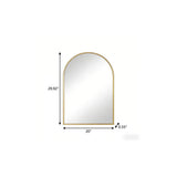 30" Gold Aluminum Arch Framed Anti Fog Accent Mirror - HomeRoots - Flyclothing LLC