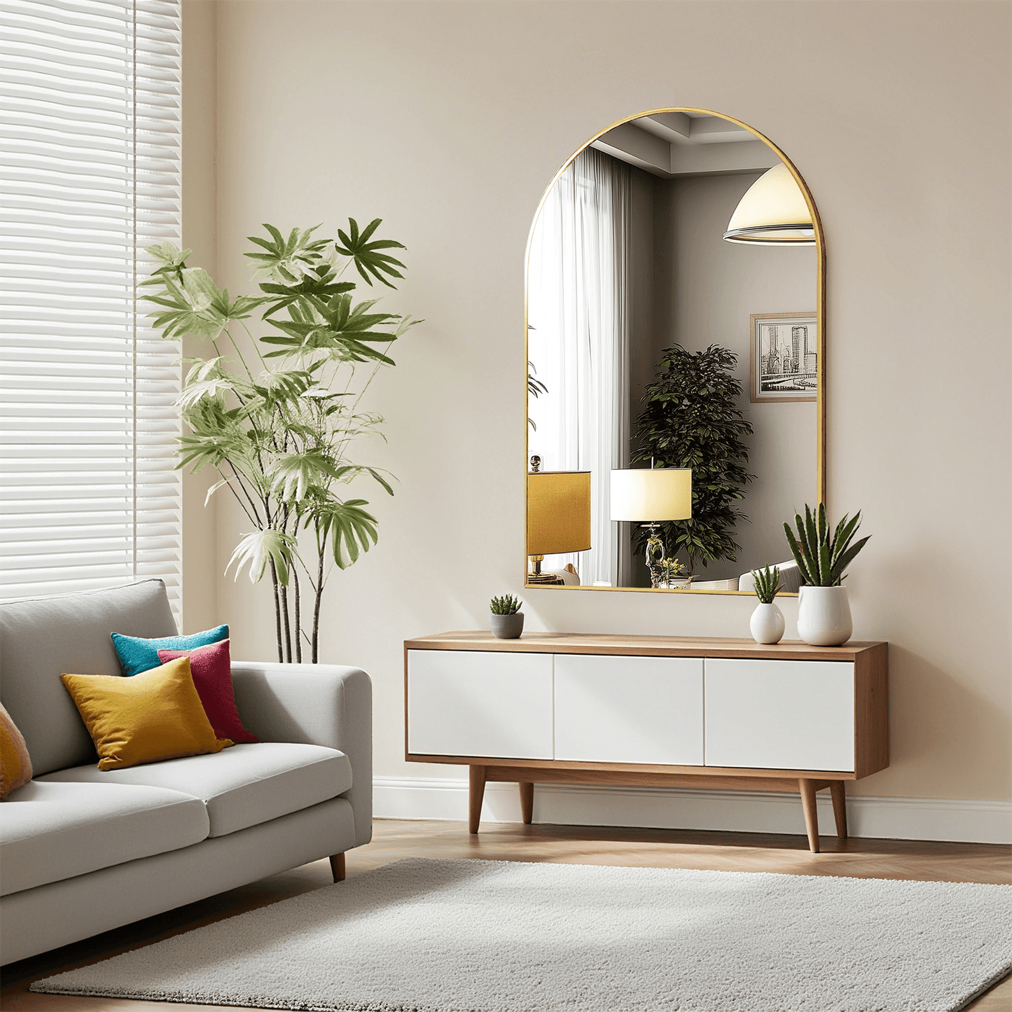30" Gold Aluminum Arch Framed Anti Fog Accent Mirror - HomeRoots - Flyclothing LLC