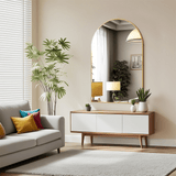 30" Gold Aluminum Arch Framed Anti Fog Accent Mirror - HomeRoots - Flyclothing LLC