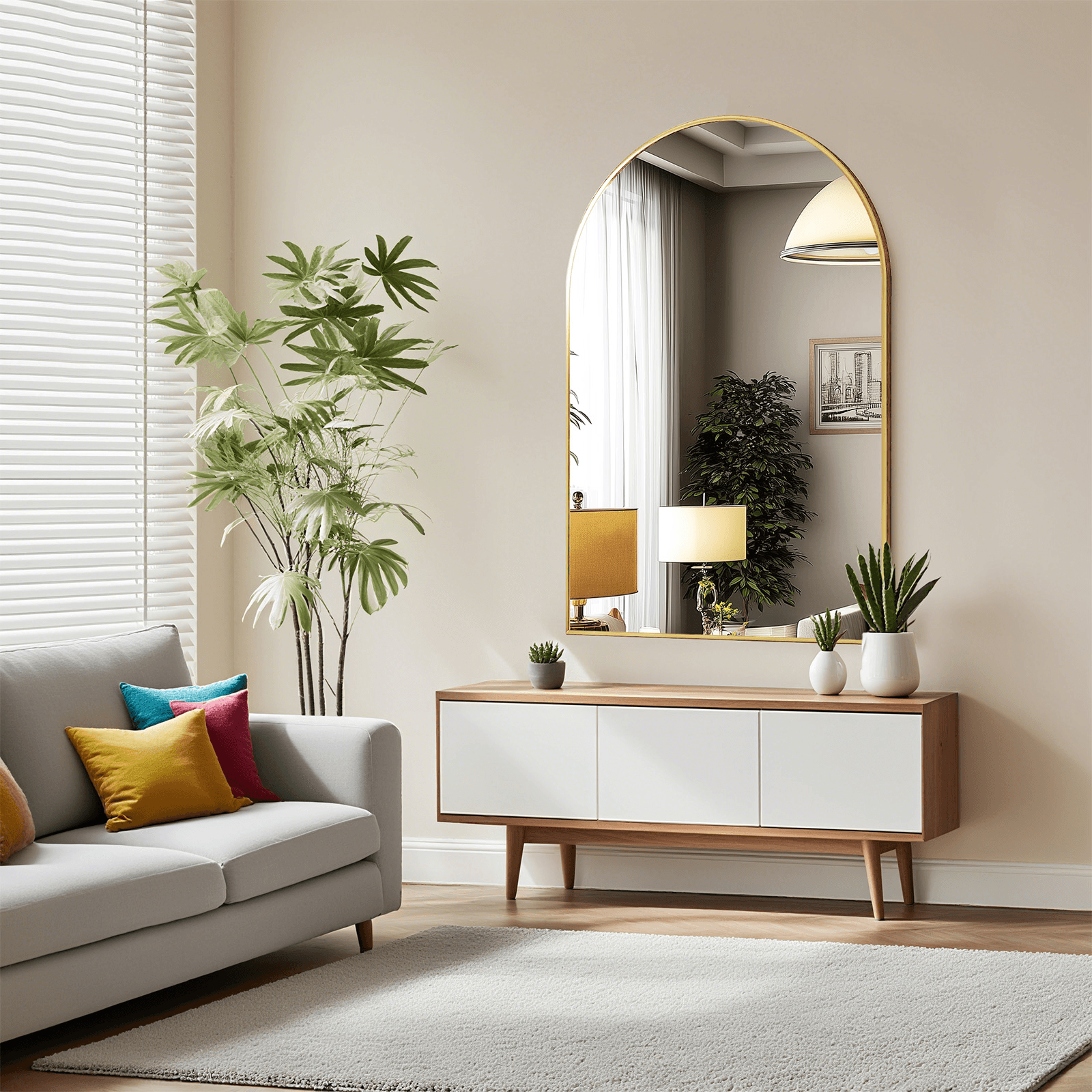 30" Gold Aluminum Arch Framed Anti Fog Accent Mirror - HomeRoots - Flyclothing LLC