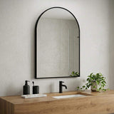 35" Black Aluminum Arch Framed Anti Fog Accent Mirror - HomeRoots - Flyclothing LLC