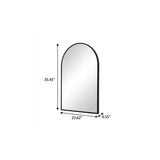 35" Black Aluminum Arch Framed Anti Fog Accent Mirror - HomeRoots - Flyclothing LLC