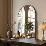 35" Black Aluminum Arch Framed Anti Fog Accent Mirror - HomeRoots - Flyclothing LLC