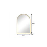 35" Gold Aluminum Arch Framed Anti Fog Accent Mirror - HomeRoots - Flyclothing LLC