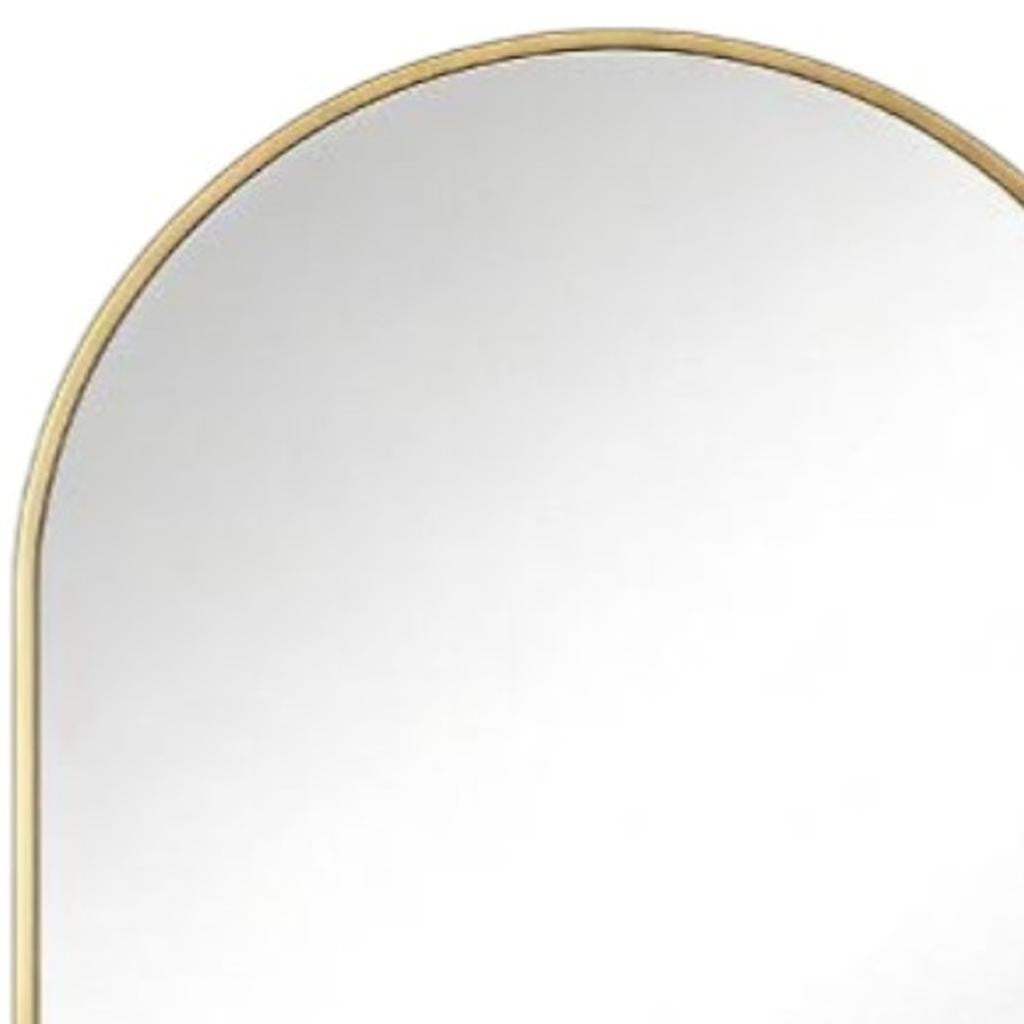 35" Gold Aluminum Arch Framed Anti Fog Accent Mirror - HomeRoots - Flyclothing LLC