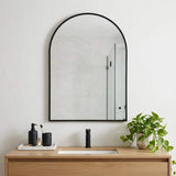 38" Black Aluminum Arch Framed Anti Fog Accent Mirror - HomeRoots - Flyclothing LLC