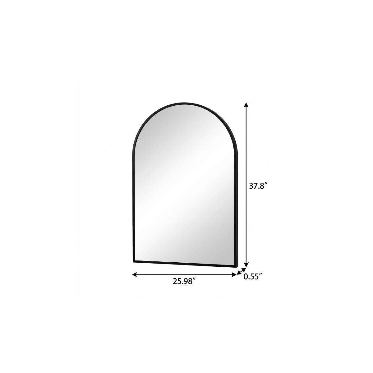 38" Black Aluminum Arch Framed Anti Fog Accent Mirror - HomeRoots - Flyclothing LLC